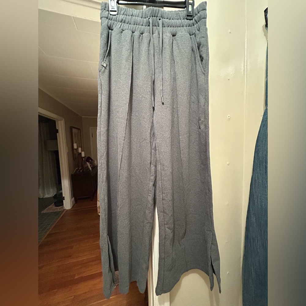 POPFLEX Gray Wide-Leg Drawstring Joggers